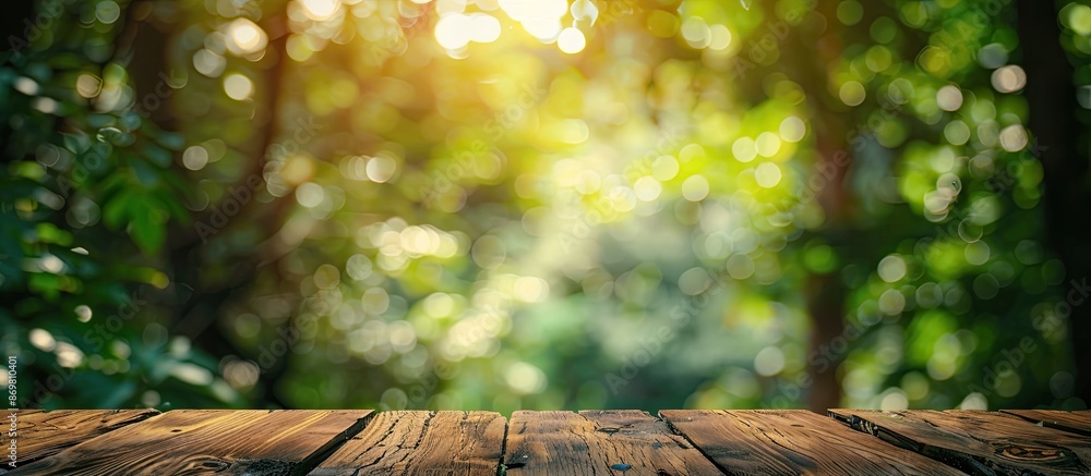 Aufkleber blurry nature background with clear table top, ideal for copy space image.