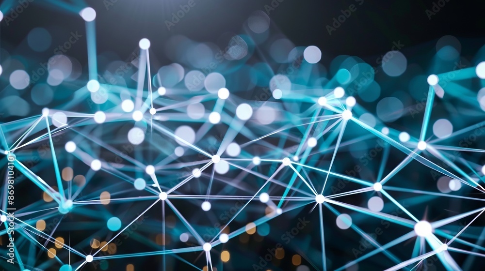 Aufkleber abstract technology background with connecting lines and dots. futuristic technology background idea
