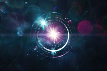 Fototapeta premium circle lens flare circle pattern in dark background