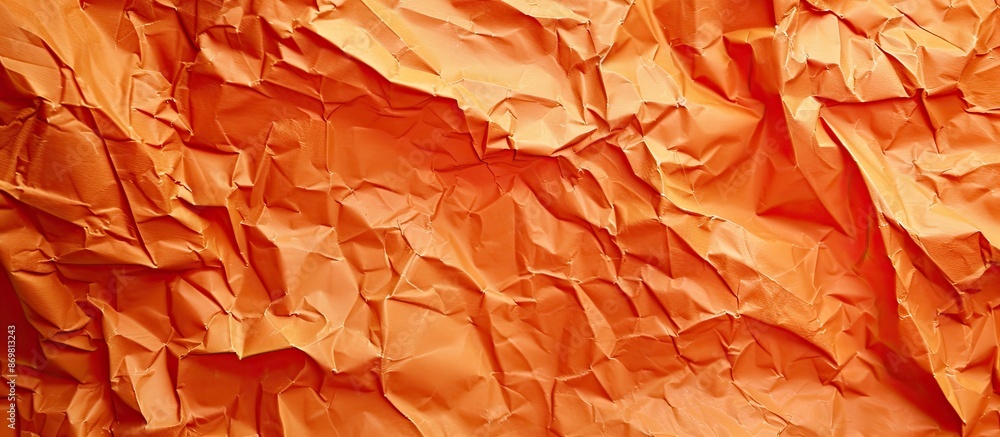 Aufkleber Crumpled orange page with a blank area for image placement.
