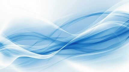Obraz premium Abstract blue and white background with smooth curves on a light blue and soft toned background.