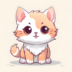 Fluffy cat cartoon illustration