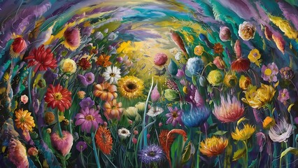 Abstract background with beautiful flowers