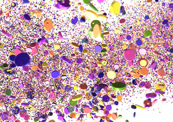 Multicolored paper confetti on transparent background. Realistic confetti flying. Colorful scattered items to holiday decorations.