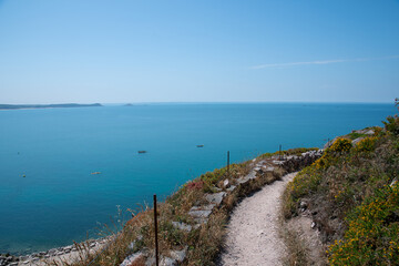 Magnifique paysage sur le sentier côtier GR34 du cap d'Erquy en Bretagne - France
