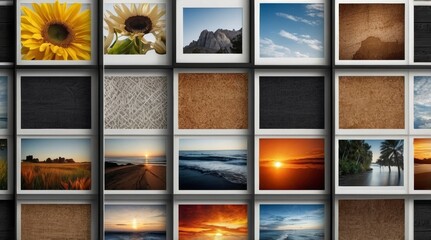 Blank photo frame collage template organize album