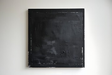 The stark contrast of a black square on a white canvas