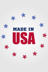 Made in USA badge Vector illustration image, Made in USA badge