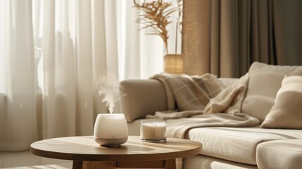 Minimalist Living Room with Elegant Decor: Neutral Tones and Ceramic Vases