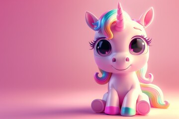 Illustration of cute baby unicorn