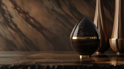 Luxurious Gold-Accented Air Freshener with Rich Woody Scent for Elegant Interior Design