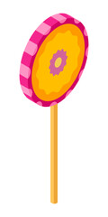 Lollipop - hand drawn isometric vector illustration.