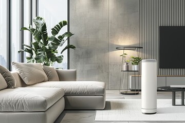 Luxurious Living Room with a Sleek Air Freshener and Modern Decor for Premium Interior Design