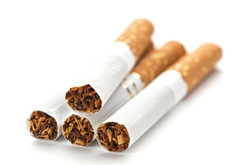 Smoking cigarettes with filter isolated on white background