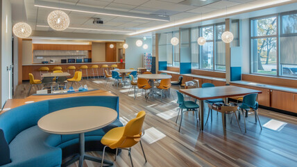Capture the collaborative environment in a social sciences lab with flexible workspaces and discussion areas 