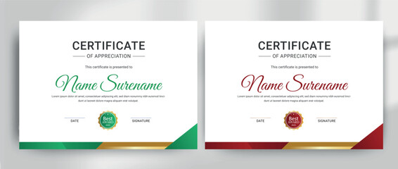 Modern Certificate Design Template Celebrating Achievement, Appreciation, Excellence, and Recognition with Elegant Borders and Completion Elements
