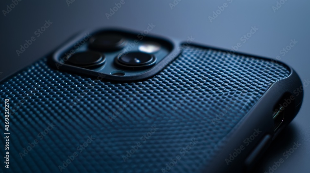 Poster an image of a wireless charging case for a phone with a unique textured design providing a secure gr