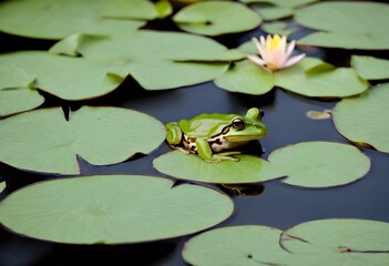 frog in the pond