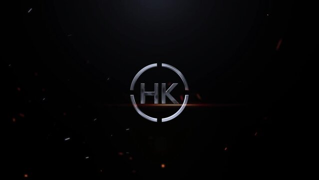 Lettering HK Logo Animation, Cinematic Hk kh 3D Letter Logo Animation Video On Black Background