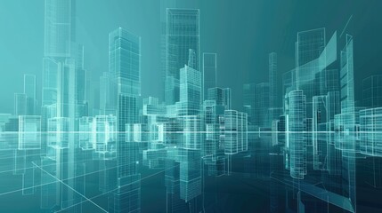 Abstract real estate creation and city development and futuristic effects