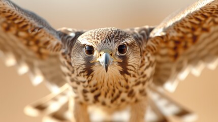 Obraz premium Falcon wide open wings flying in the sky