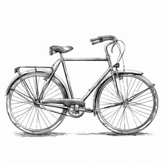 Vintage man on a high bike, penny farthing. Sketch scratch board imitation coloring. Generative AI