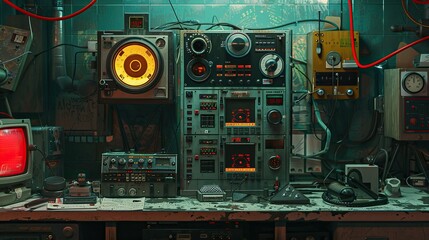 Close-up of the radio room