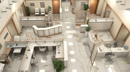 Capture the efficient layout of a hospital outpatient clinic 