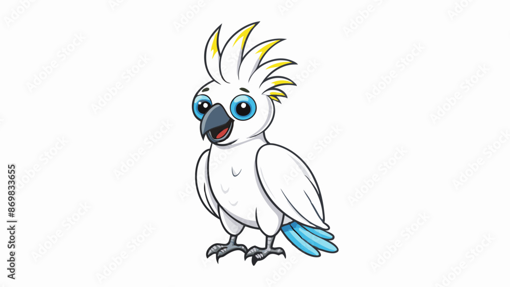 Canvas Prints cartoon parrot on white background