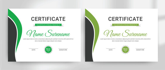 Modern Certificate of Recognition and Achievement Design Template Featuring Appreciation, Excellence, Award, Completion, and Elegant Certificate Border