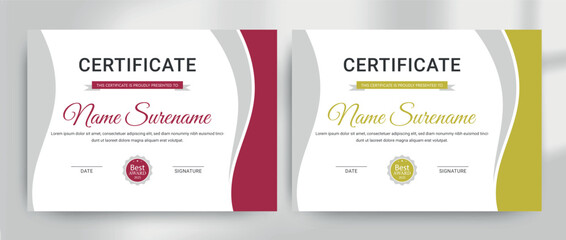Modern Certificate of Appreciation and Achievement Design Template Featuring Award Recognition, Excellence, and Completion Elements with Elegant Borders