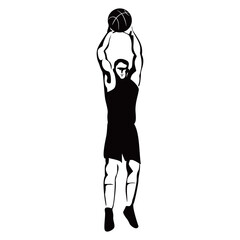 basketball player silhouette design. athlete man icon, sign and symbol.