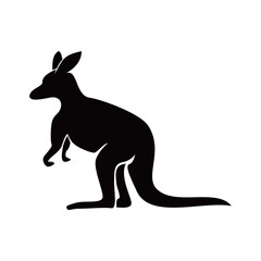 kangaroo silhouette design. Australian animal sign and symbol.