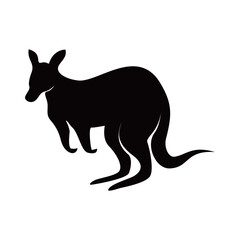 kangaroo silhouette design. Australian animal sign and symbol.
