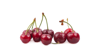 cherries on white background