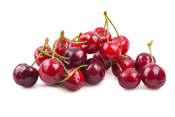 cherries on a white background