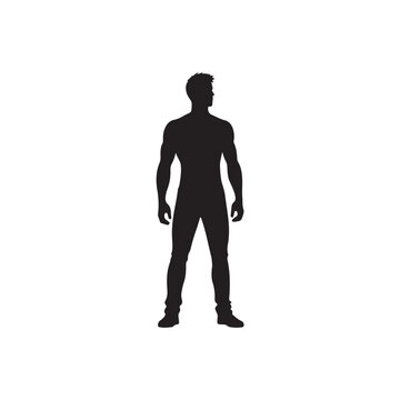 recommend clip art: Man in jacket standing with hand in his pocket, side view, isolated vector silhouette