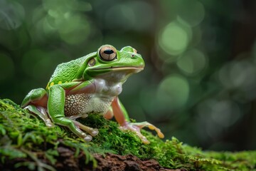 American Green Tree Frog, Macro,Left side view