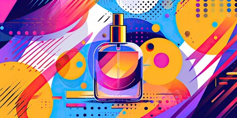 Modern Perfume Bottle with Abstract Shapes