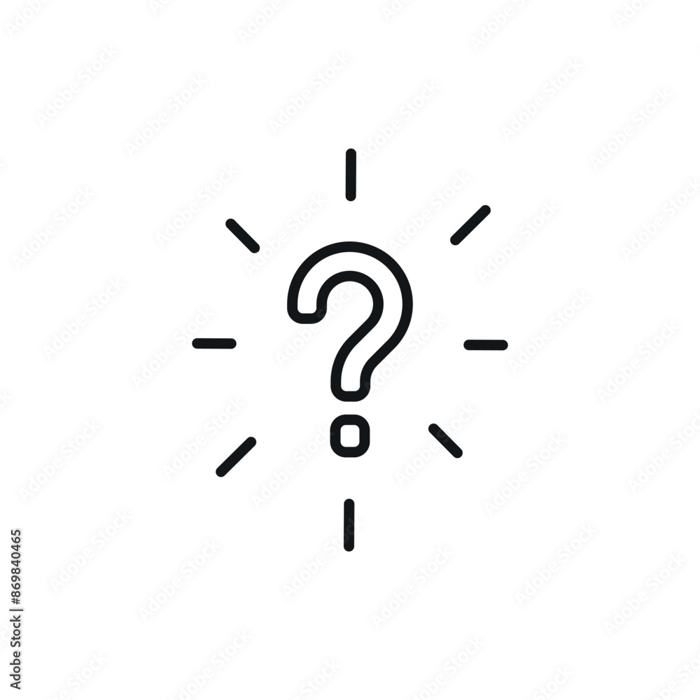 Poster question mark linear icon. line customizable illustration. contour symbol. vector isolated outline d