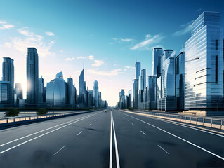 City square and skyline with modern buildings scenery, Aerial view of a business city and commercial area building, high rise building for business environment