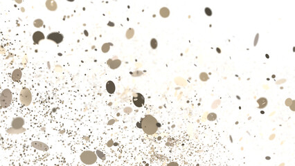 gold  serpentine confetti on transparent background. luxury isolated