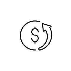 Currency exchange rate linear icon. Line customizable illustration. Contour symbol. Vector isolated outline drawing. Editable stroke