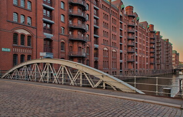 Fototapeta premium Historical buildings in Speicherstadt, Hamburg, Europe 