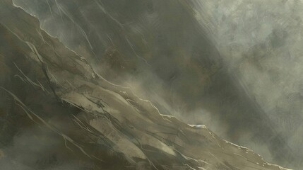  Man on mountain top with surfboard in hand against backdrop of sky