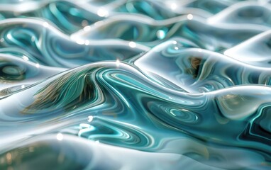 Obraz premium Close-up of blue liquid with reflective surface