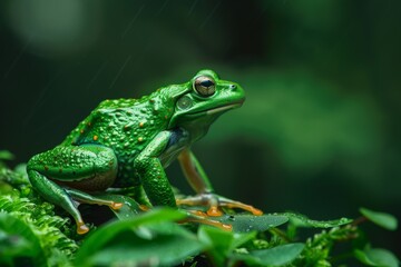 Green Paddy Frog, Macro,Left side view