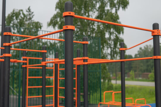 Public sports ground for outdoor workout. 