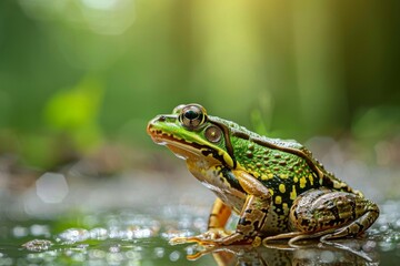 Fototapeta premium Pool Frog, Macro,Left side view