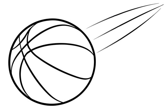 black and white basketball in motion clip art preview
